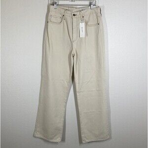 AG Kora Jeans Womens 29 High Rise Wide Leg Cream Denim Pants Cotton Casual